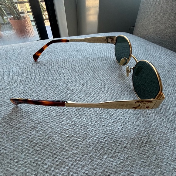 Celine Triomphe Oval-frame metal Sunglasses - Picture 5 of 6